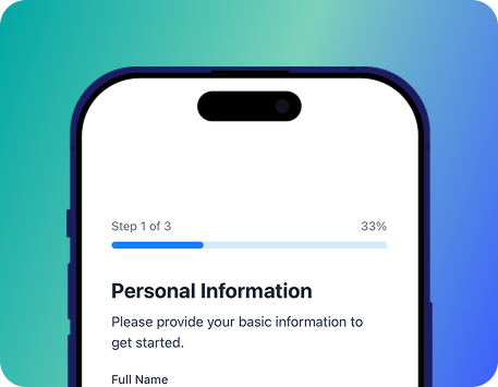 Onboarding form mockup